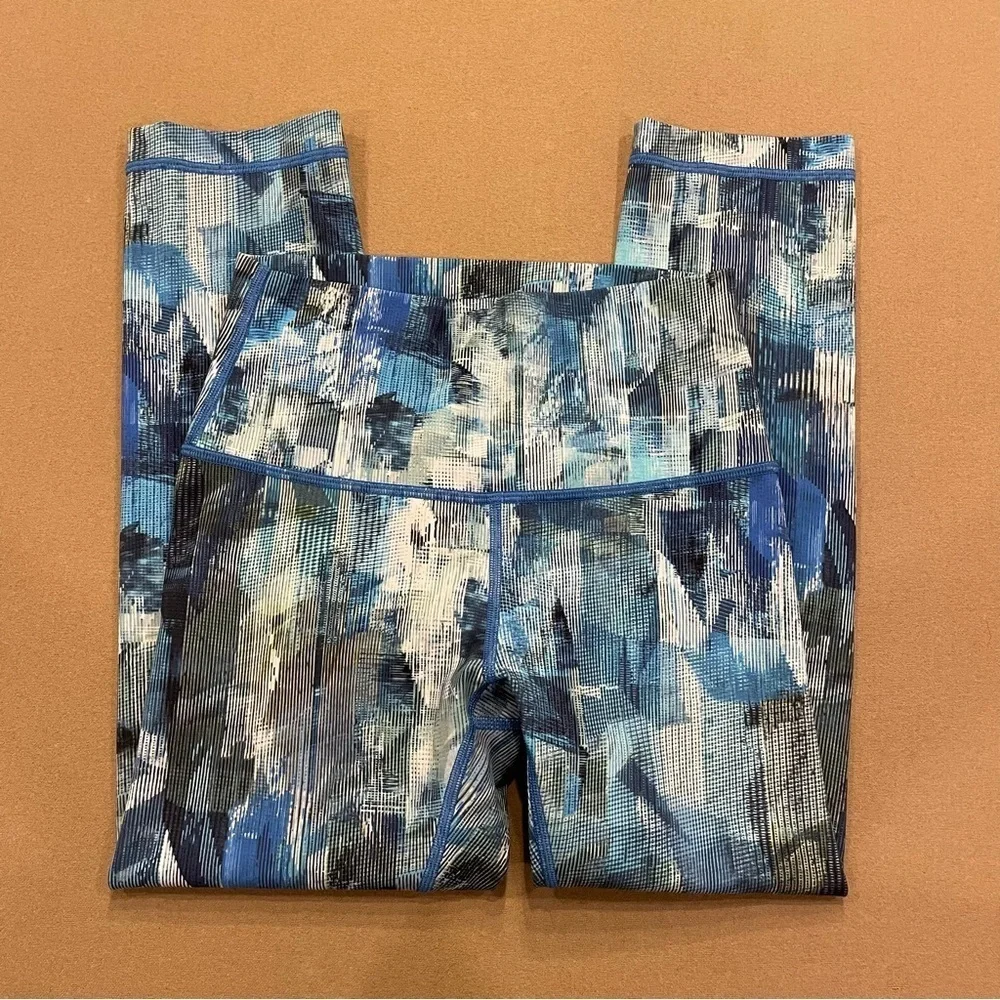 Lululemon Wunder Under Crop Hi-Rise 21” Sun Dazed Multi Blue Size 4